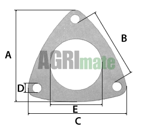 Technical drawing for EXHAUST GASKET