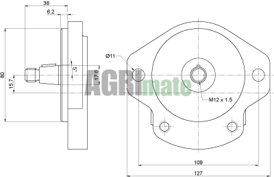 Technical drawing for HYDRAULIC PUMP
19 + 11 CC