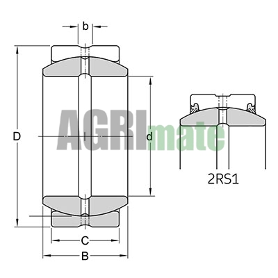 Technical drawing for RADIAL SPHERICAL PLAIN BEARING
GE 50 ES