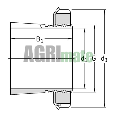 Technical drawing for ADAPTER SLEEVE – METRIC
H307