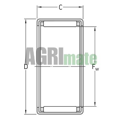 Technical drawing for DRAWN CUP NEEDLE ROLLER BEARING
HK 5020