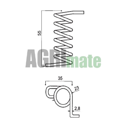 Technical drawing for TINE SPRING STRELA RAPPEL PZ 171