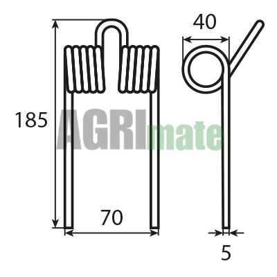 Technical drawing for PICK-UP TINE
180 x 70 x 5 mm