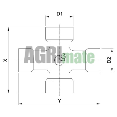 Technical drawing for CROSS KIT STAND. WIDE-ANGLE CENTRAL GREASE NIPPLE
24 x 61/22 x 76 – W2280