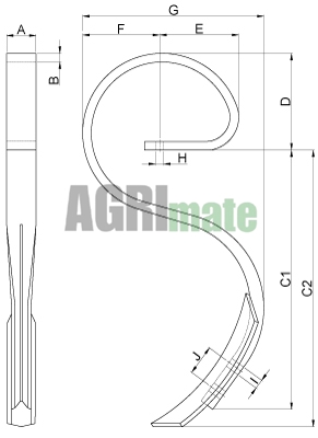 Technical drawing for SPRING TINE WITH SHARE
32 x 12 mm