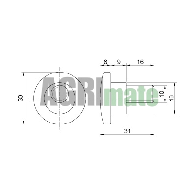 Technical drawing for BLADE BOLT – TB
M10 x 31 mm – OFFSET