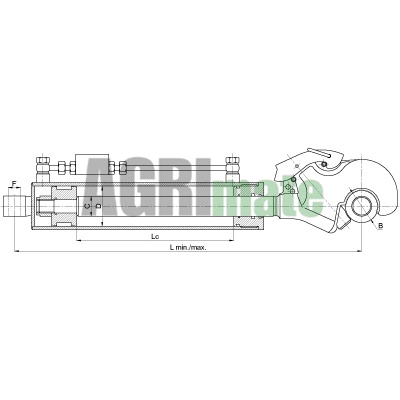 Technical drawing for HYDRAULIC TOP LINKS
CAT 3 – 40/90 mm – L 637/887 mm
