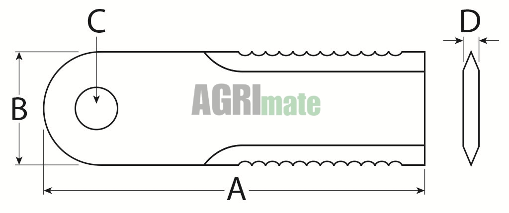Technical drawing for STRAW CHOPPER KNIFE
173 X 50 X 4 MM – Ø 18.1 MM – 1 PC