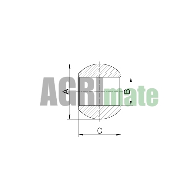 Technical drawing for LOWER LINK BALL
CAT 3/3 – 37.3 x 64 mm