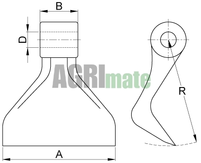 Technical drawing for HAMMER
120 x 40 Ø 16.5 RAY 110 mm