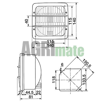 Technical drawing for HEADLIGHT