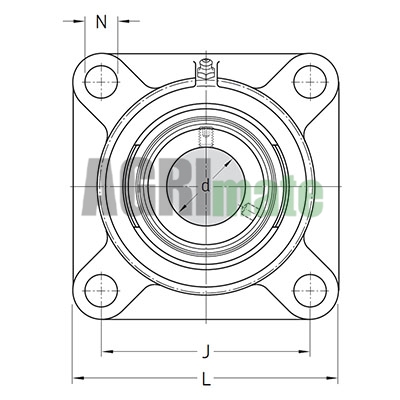 Technical drawing for Y-BEARING SQUARE FLANGED UNIT
UCF 214