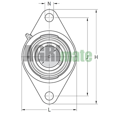 Technical drawing for Y-BEARING OVAL FLANGED UNIT
UCFL 2206